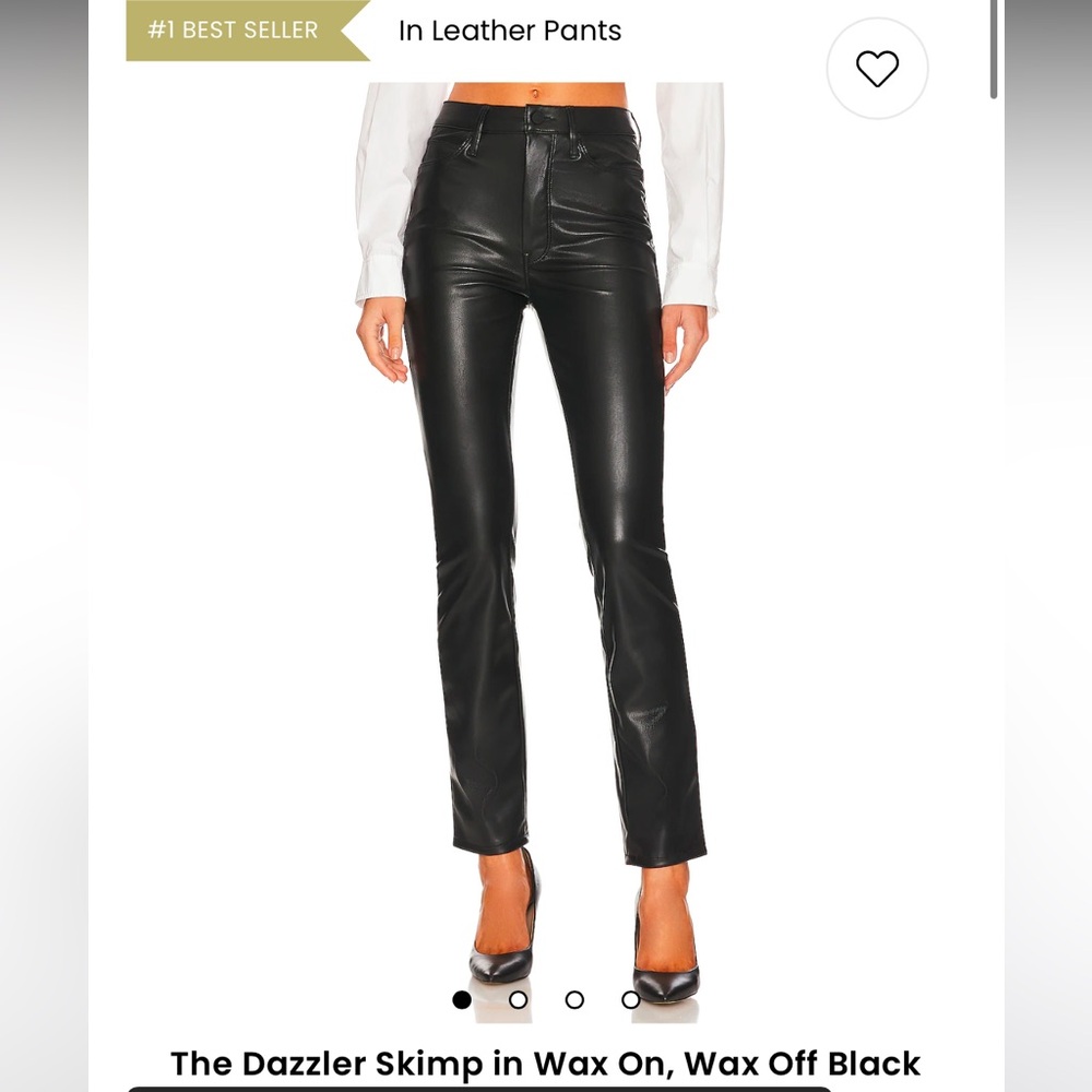 MOTHER Dazzler Skimp faux leather pants in Wax On Wax Off